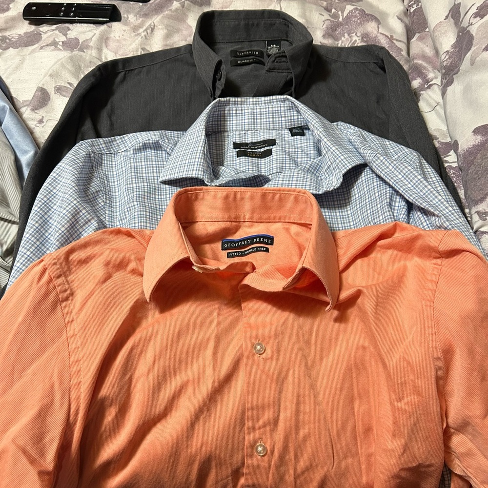 Geoffrey Beene Peach, Blue, and Charcoal Men's Shirts